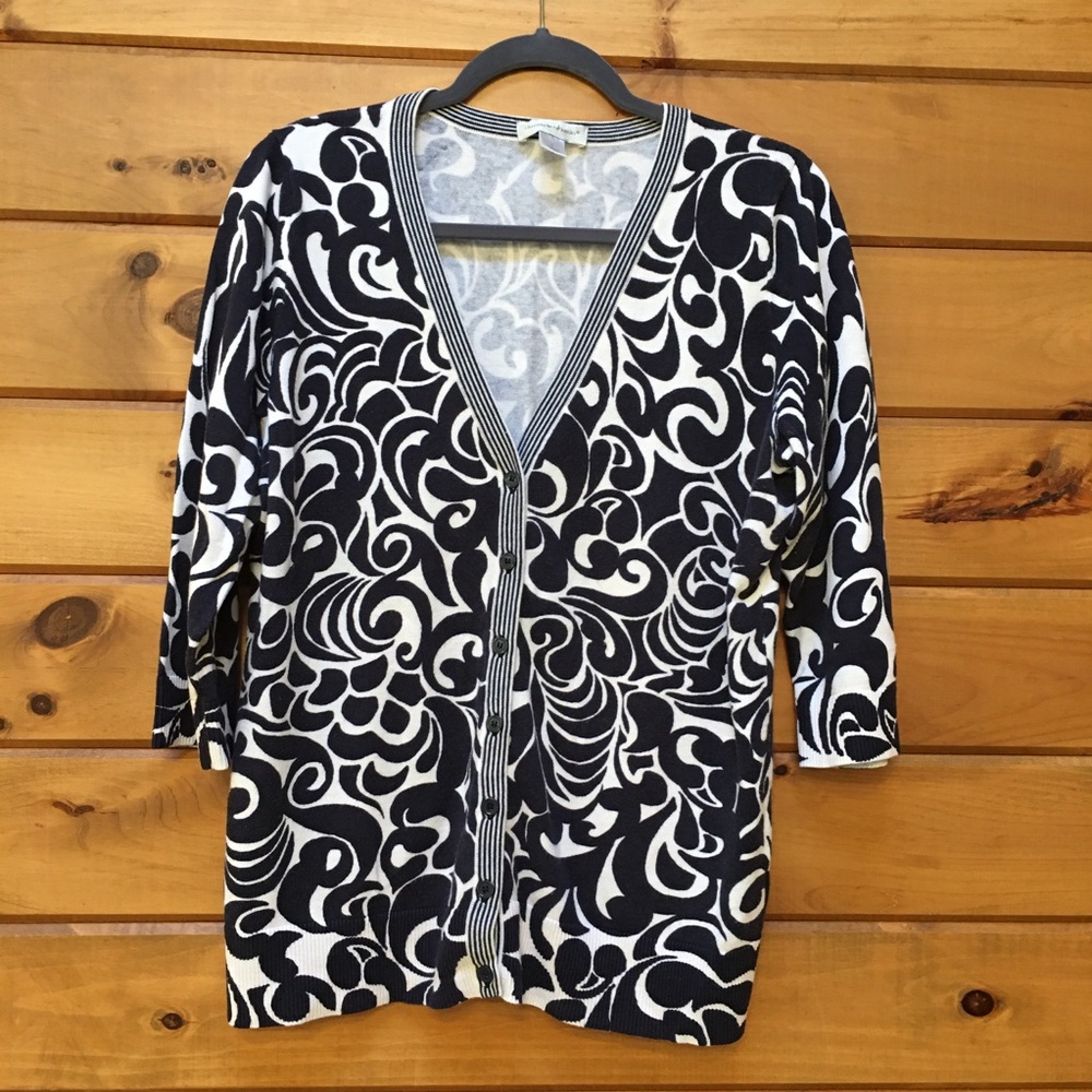 Navy n white Christopher & Banks Sweater
